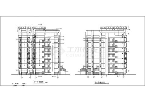 某地区风格坡地多层住宅建施cad设计图住宅小区土木在线