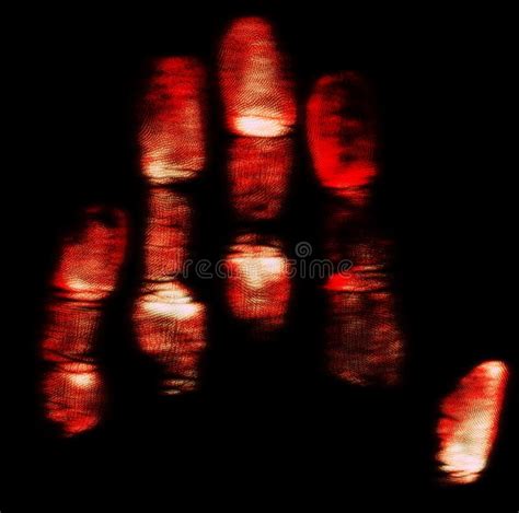 Bloody Handprint on Black Background. Scary Bloody Handprint. Halloween Concept Stock Image ...