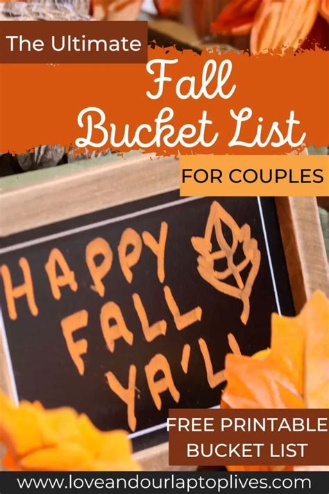 101 Fun And Romantic Fall Bucket List For Couples With Free Printable