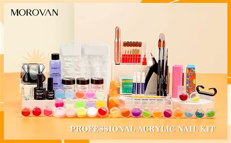 Morovan Acrylic Nail Kit With Drill Glitter Acrylic Powder Nail