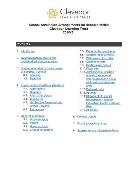 Fillable Online School Admissions Admission Criteria Fax Email Print