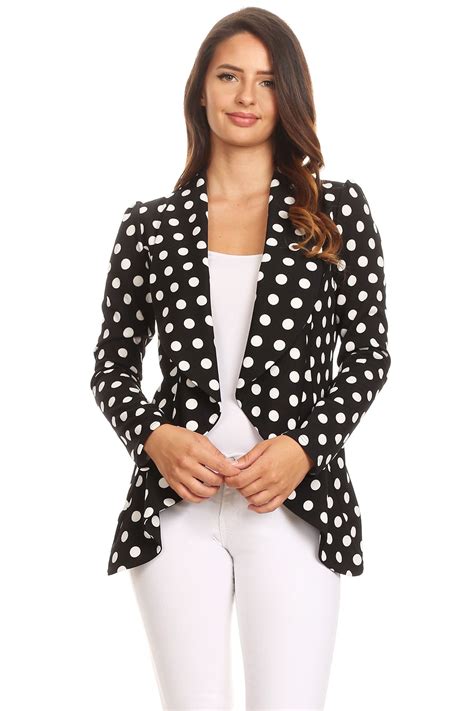 Womens Polka Dot Blazer Style Jacket