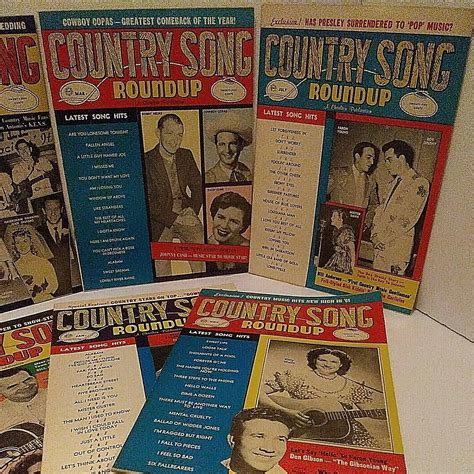 Lot Of Country Song Roundup Magazine Vtg Music Johnny Cash Elvis