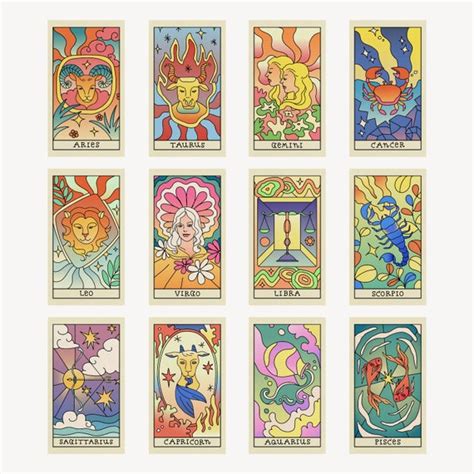 Zodiac Tarot Deck Svg Bundle Horscope Tarot Cards Svg Set Etsy