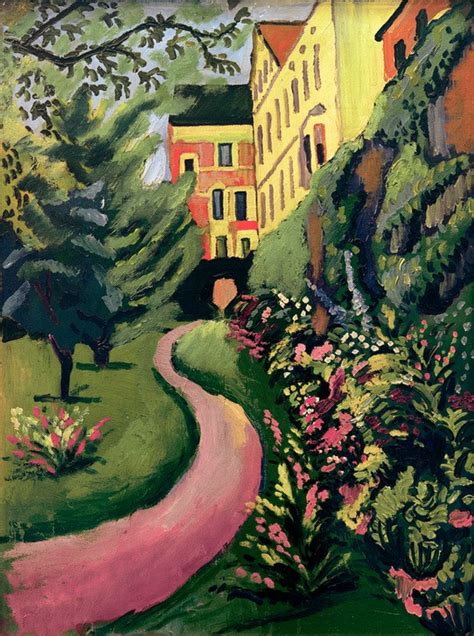 August Macke Unser Garten mit blühenden Rabatten