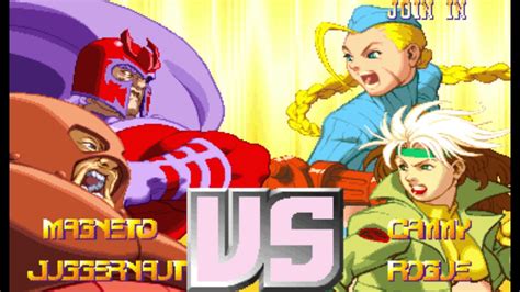 X Men Vs Street Fighter Arcade Magneto Juggernaut Playthrough