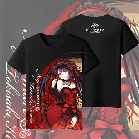 Date A Live Tokisaki Kurumi Unisex Anime T Shirt Summer Milk Silk T Shirt Fashion Casual Short