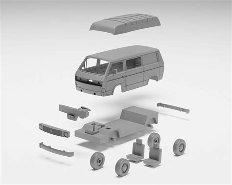 3d File Vw T3 Panel Van H0 Scale Van Model Kit・3d Print Model To Download・cults