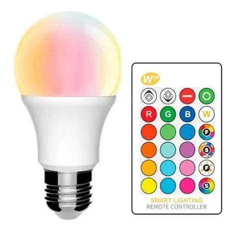 Lampada Led Rgb W Bulbo E Cromoterapia Controle Remoto Mercadolivre