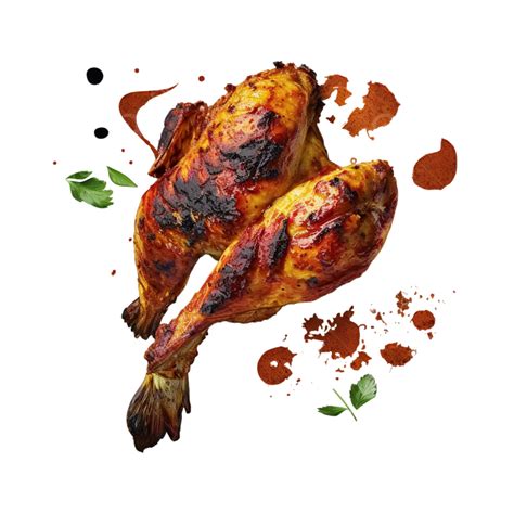 Tandoori Chicken On Isloated Transparent Background Chicken Roast