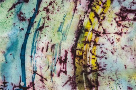 Abstraction Fragment Hot Batik Background Texture Handmade On Silk Stock Image Image Of