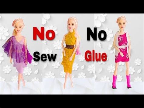 How To Make Doll Dresses No Sew No Glue Making Doll Dresses Easy In