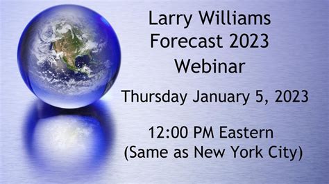 Larry Williams Forecast 2023 Youtube