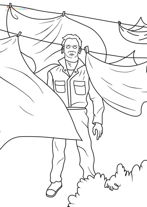 Michael Myers Mask Coloring Pages