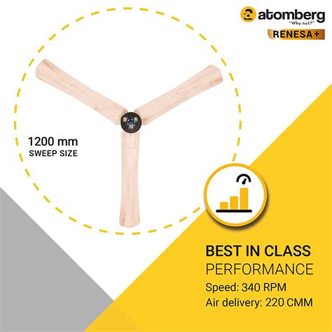 Atomberg Renesa Plus Bldc Ceiling Fan Pearl White Finish 1200mm