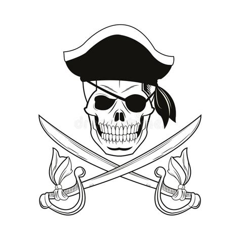 Cartoon Pirate Tattoo Design Stock Vector Illustration Of