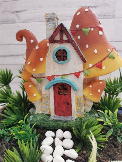 Led Light Up Mushroom Village Fairy House Fairy Garden House Etsy Australia Fairy House