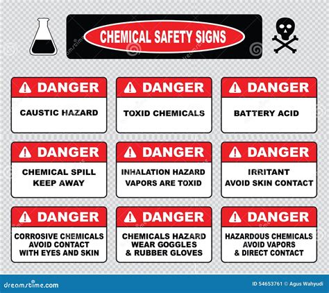 Chemical Safety Signs Various Danger Sign Stock Illustration Illustration Of Hazardous Acid