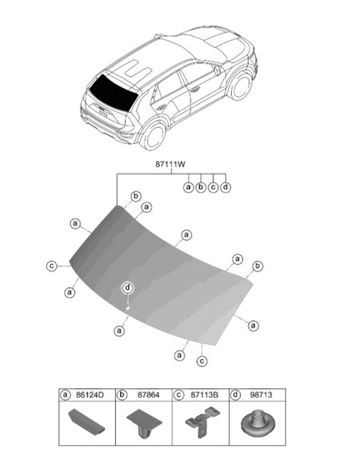 Rear Window Glass Moulding Kia Niro