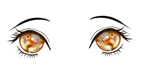 Yeux Anime Manga Style Yeux Orange Brillant Fille Yeux Personnage De