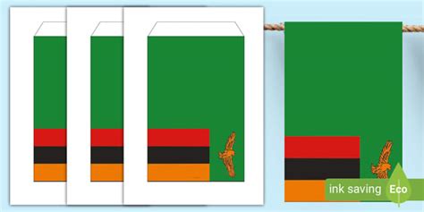 Zambia Flag Bunting Hecho Por Educadores Twinkl