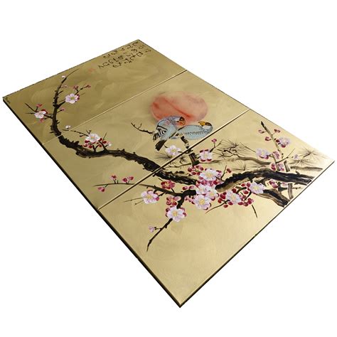 Japan Art Cherry Blossom And Love Birds Japanese Style Etsy