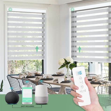 MING CHEN Motorized Blackout Zebra Blinds Works with Remote Alex, Smart