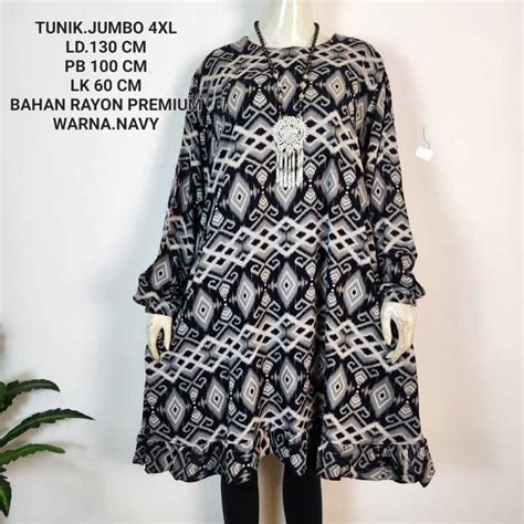 Jual Tunik Jumbo Wanita Ld Cm Bahan Rayon Premium Shopee Indonesia