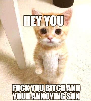 Meme Creator Funny Fuck You Bitch And Your Annoying Son Hey You Meme