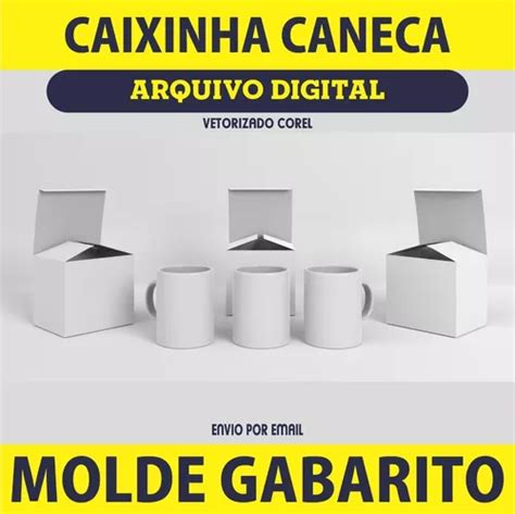 Moldes Gabaritos Caixinha Caneca Arquivo Digital Corel Caixa