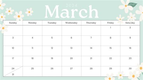 March 2024 Cute Calendar Dory Nanice