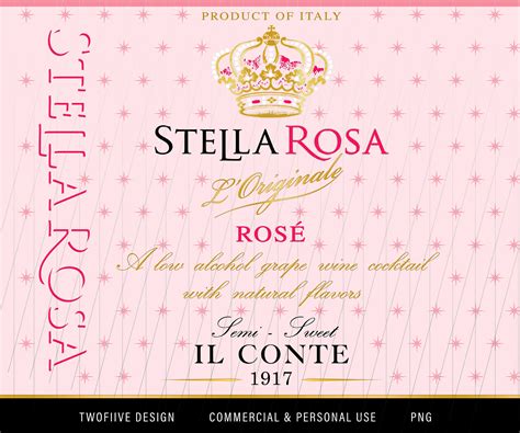 Rose Stella Rosa Wine Bottle Label Png Template To Print At 58 Off