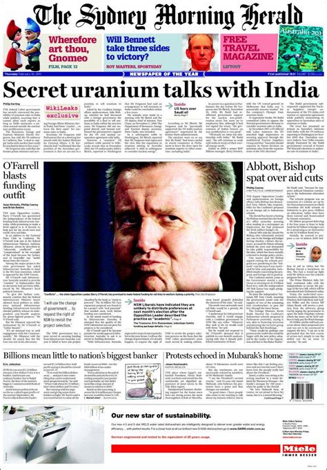 Newspaper The Sydney Morning Herald Australia Newspapers In
