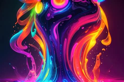 Premium Ai Image Neon Liquids Abstract Background