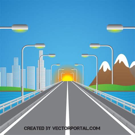 Road On The Bridge Royalty Free Stock Svg Vector And Clip Art