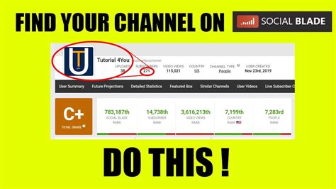 Find Your Youtube Channel On Social Blade In 1 Minute Tutorial 4you