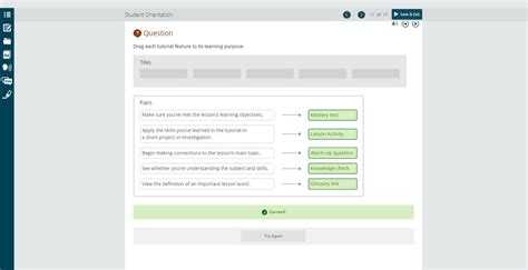 Drag Each Tutorial Feature To Its Learning Purpose Tiles Warm Up