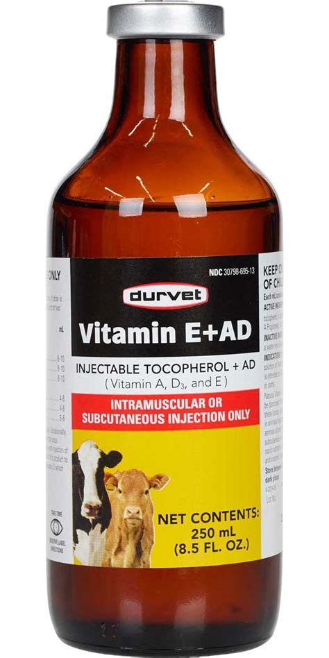 Vitamin E AD 300 Injectable Tocopherol With A D AgriLabs Cattle