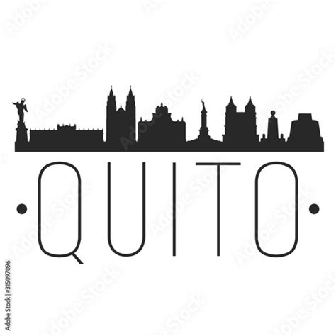 Quito Ecuador City Skyline Silhouette City Design Vector Famous