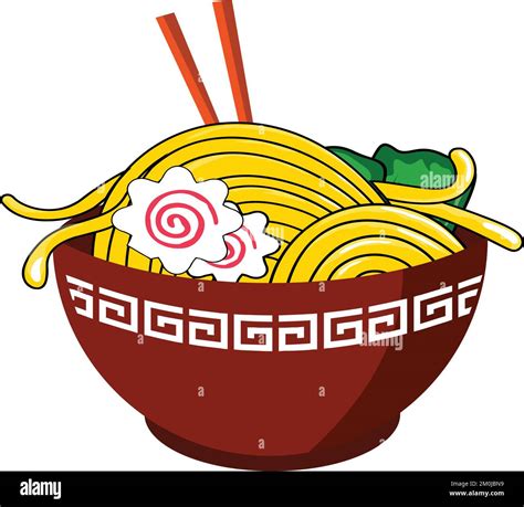 A Cartoon Ramen Bowl Vector Stock Vector Image Art Alamy