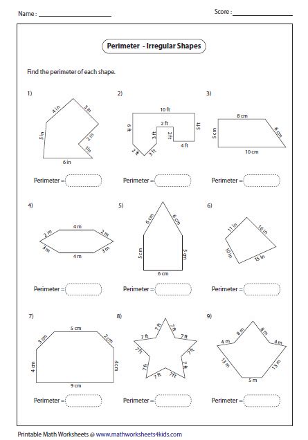 Perimeter Of Irregular Shapes With Missing Sides Worksheets - Worksheets Master