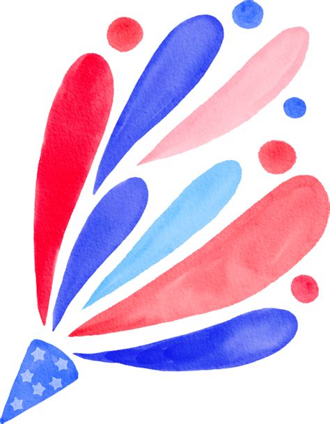 Watercolor Painted Th Of July Png