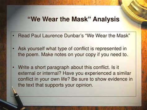 PPT - “We Wear the Mask” Analysis PowerPoint Presentation - ID:6704776