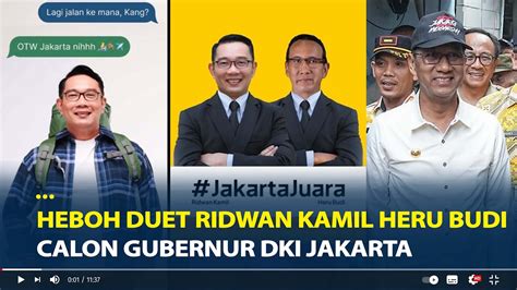 Heboh Duet Ridwan Kamil Heru Budi Calon Gubernur Dki Jakarta Reaksi