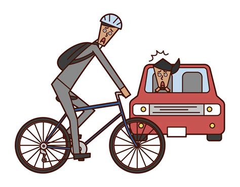 自転車と自動車の交通事故のイラスト フリーイラスト素材集 Kukukeke