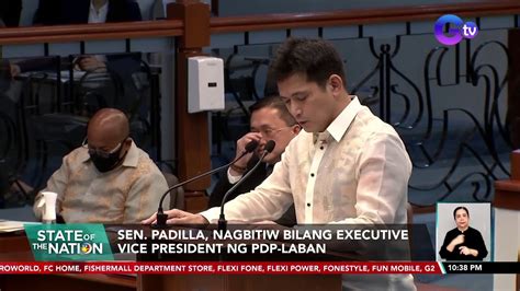 Sen Padilla Nagbitiw Bilang Executive Vice President Ng Pdp Laban