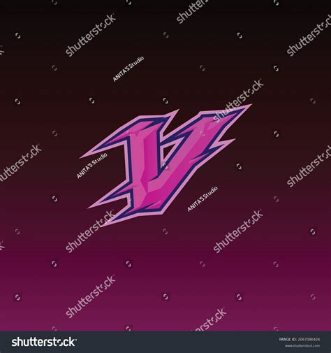 Professional V Letter Gaming Logo Vector Stock Vector Royalty Free