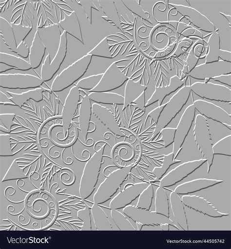 Emboss Floral 3d Seamless Pattern Embossed White Vector Image