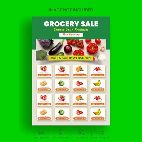 Premium Psd Grocery Sale Flyer And Price Chart Flyer Or Poster