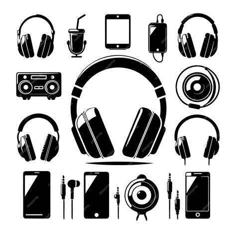 Premium Vector Headphones Icons Set Vector Isolated On White Background